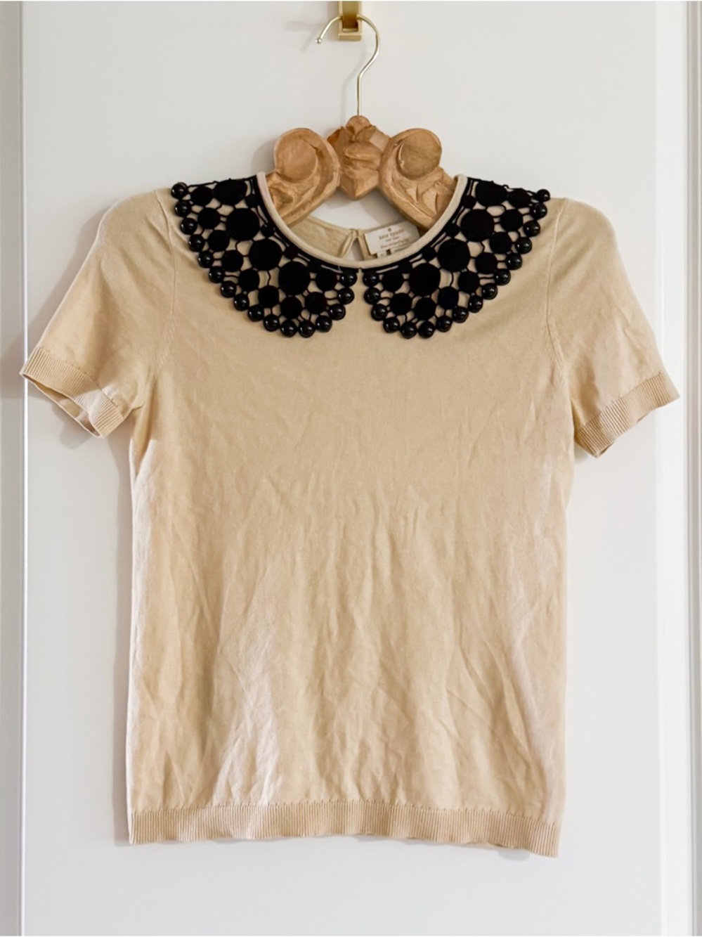 Kate Spade Cashmere Kati Lace Collar Sweater C258 Size Small